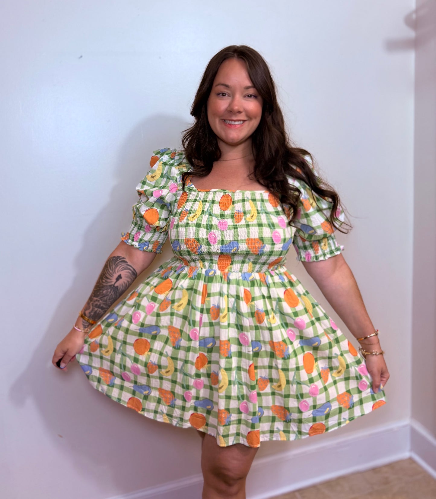 Fruity Cutie Checker Dress