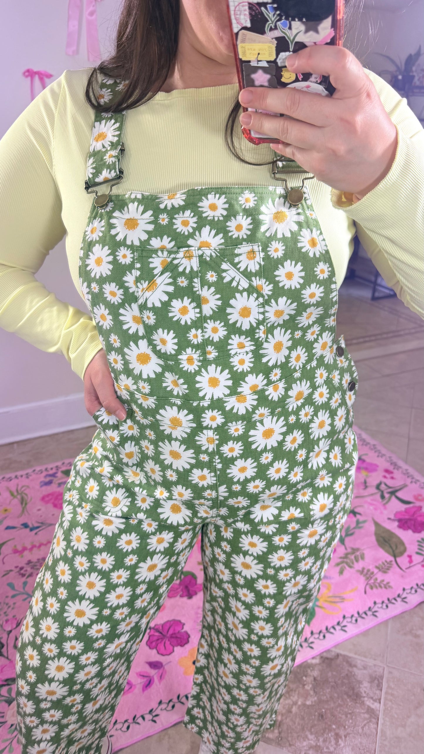 Green Daisy Overalls