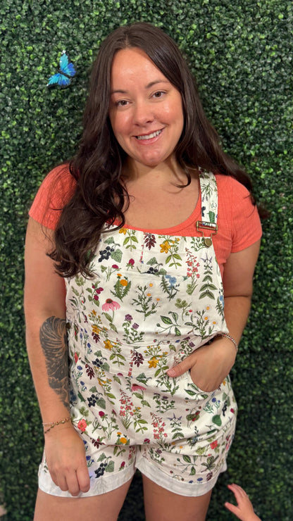 GARDEN PRINT SHORTALLS (S-XL)