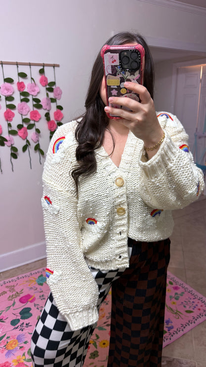 Chasing Rainbows Cardigan – Chunky Knit Rainbow Sweater