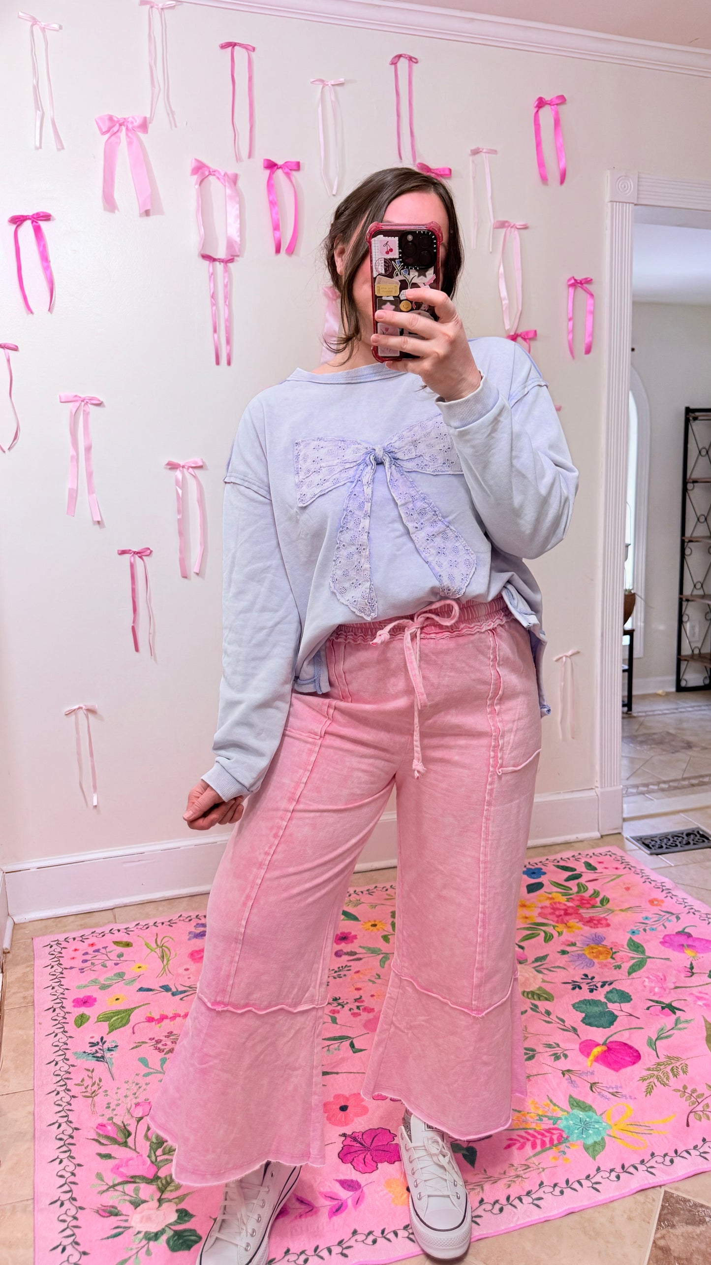 SAGE + FIG Mineral Washed Terry Wide Leg Pants