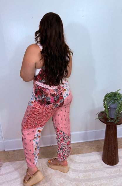 Petal Harmony Boho Overalls