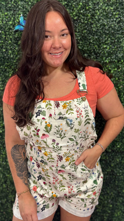 GARDEN PRINT SHORTALLS (S-XL)
