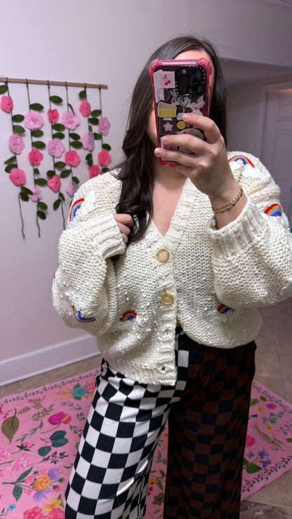 Chasing Rainbows Cardigan – Chunky Knit Rainbow Sweater