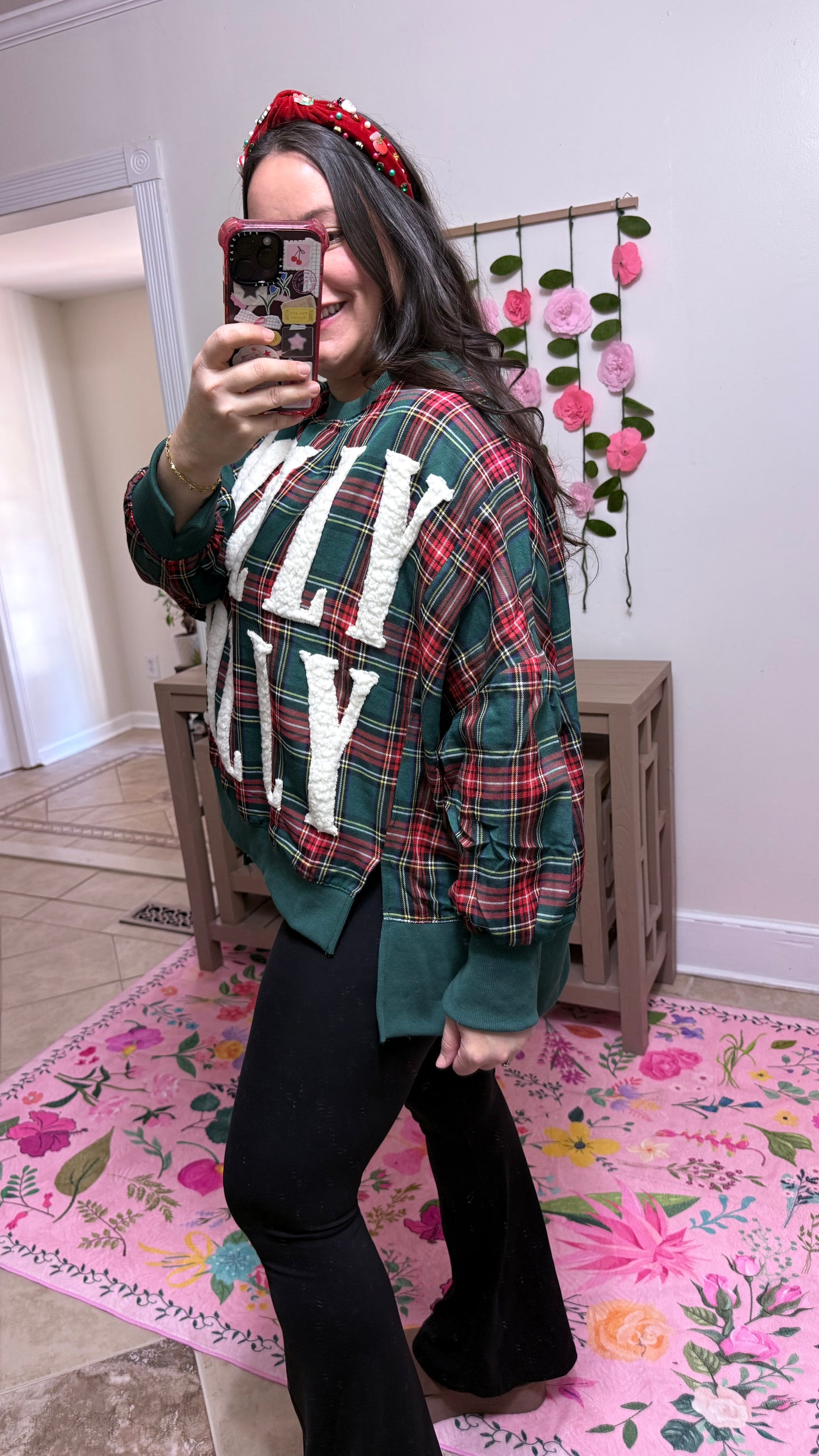 Holly Jolly Plaid Sweatshirt