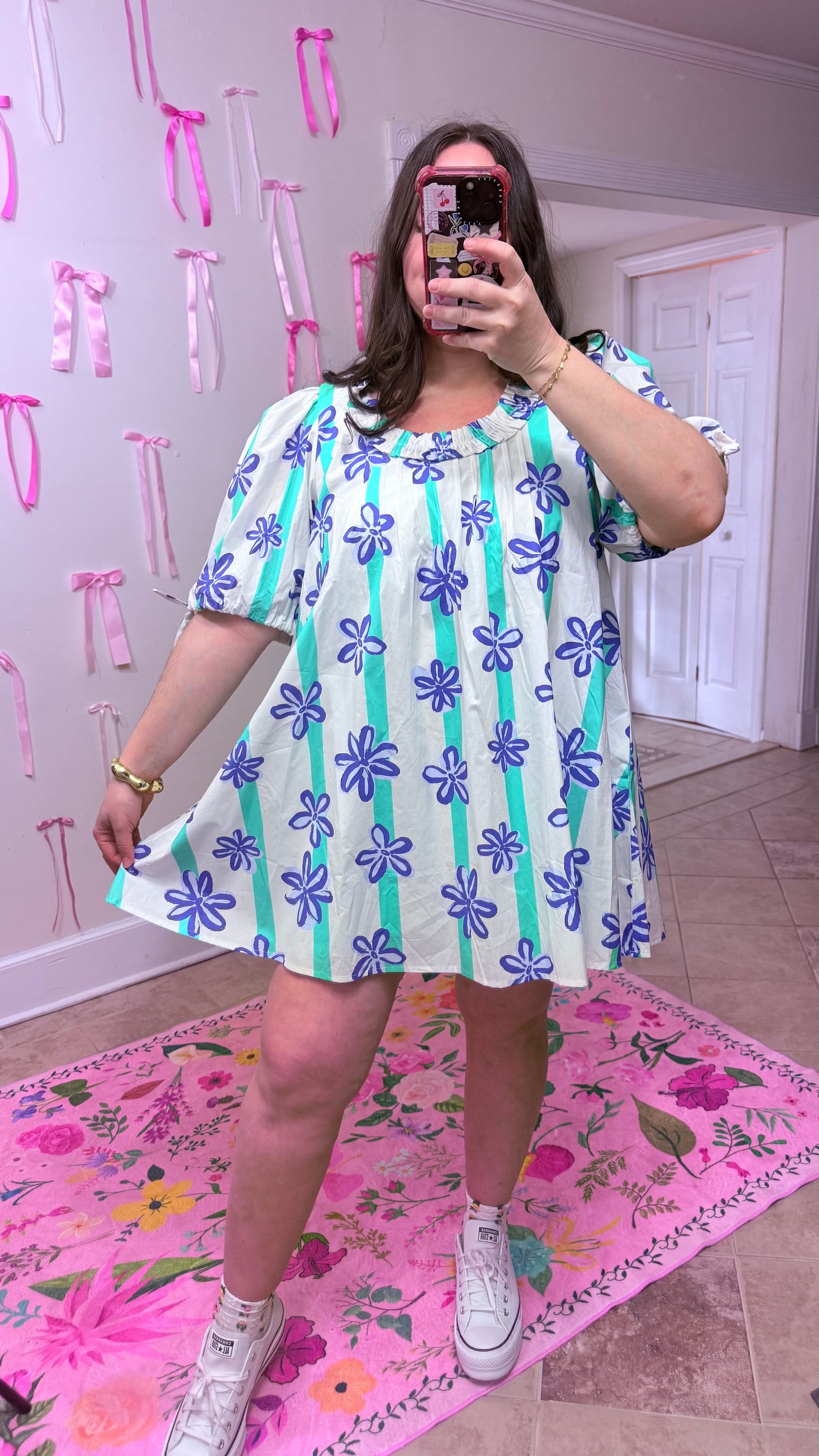 Floral Puff Sleeve Mini Dress