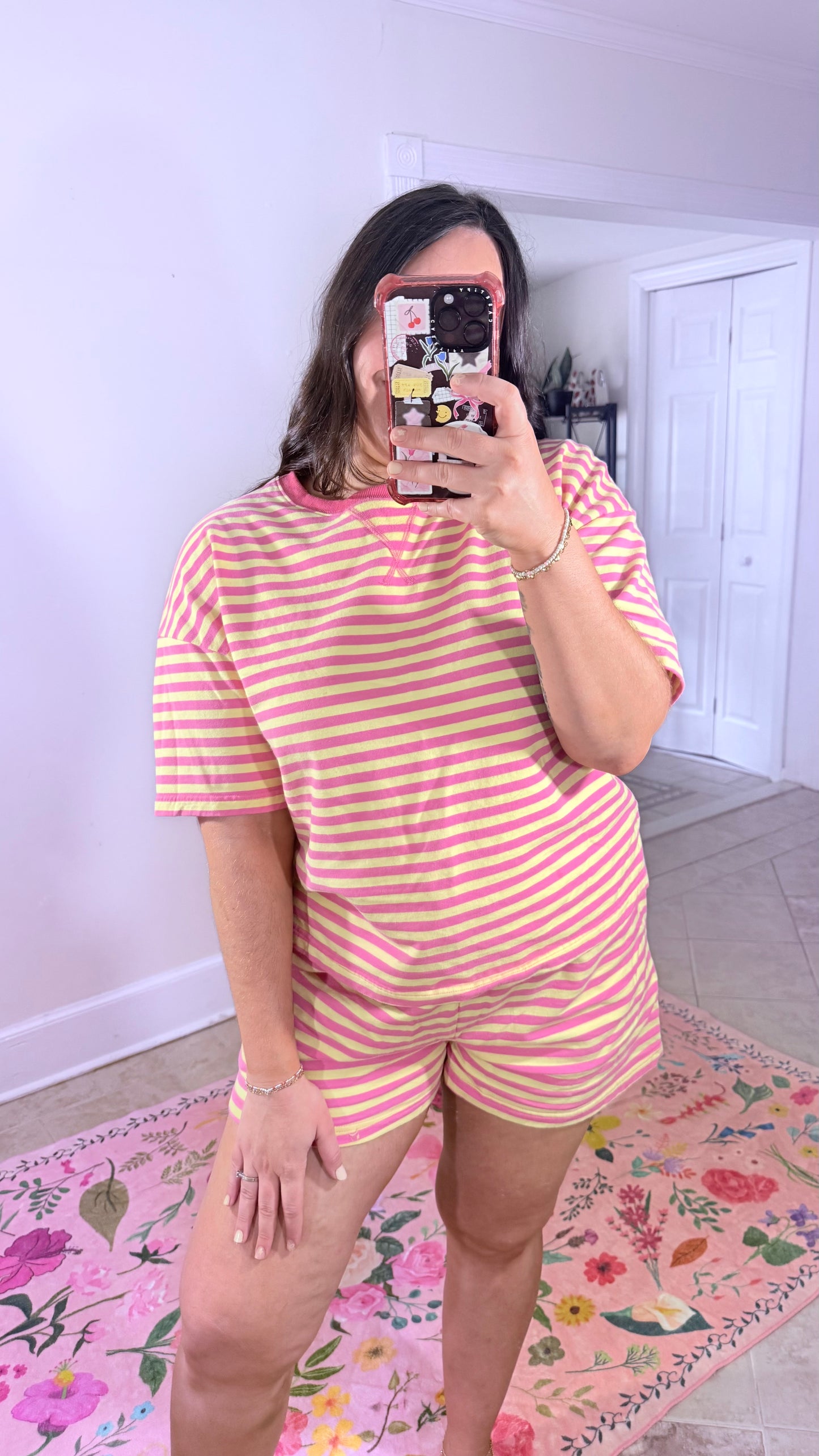 Pink Stripe Lounge Set
