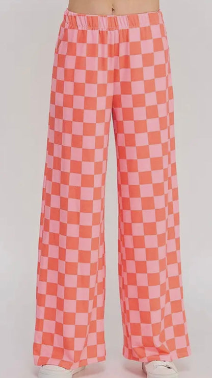 Pink Check Pants