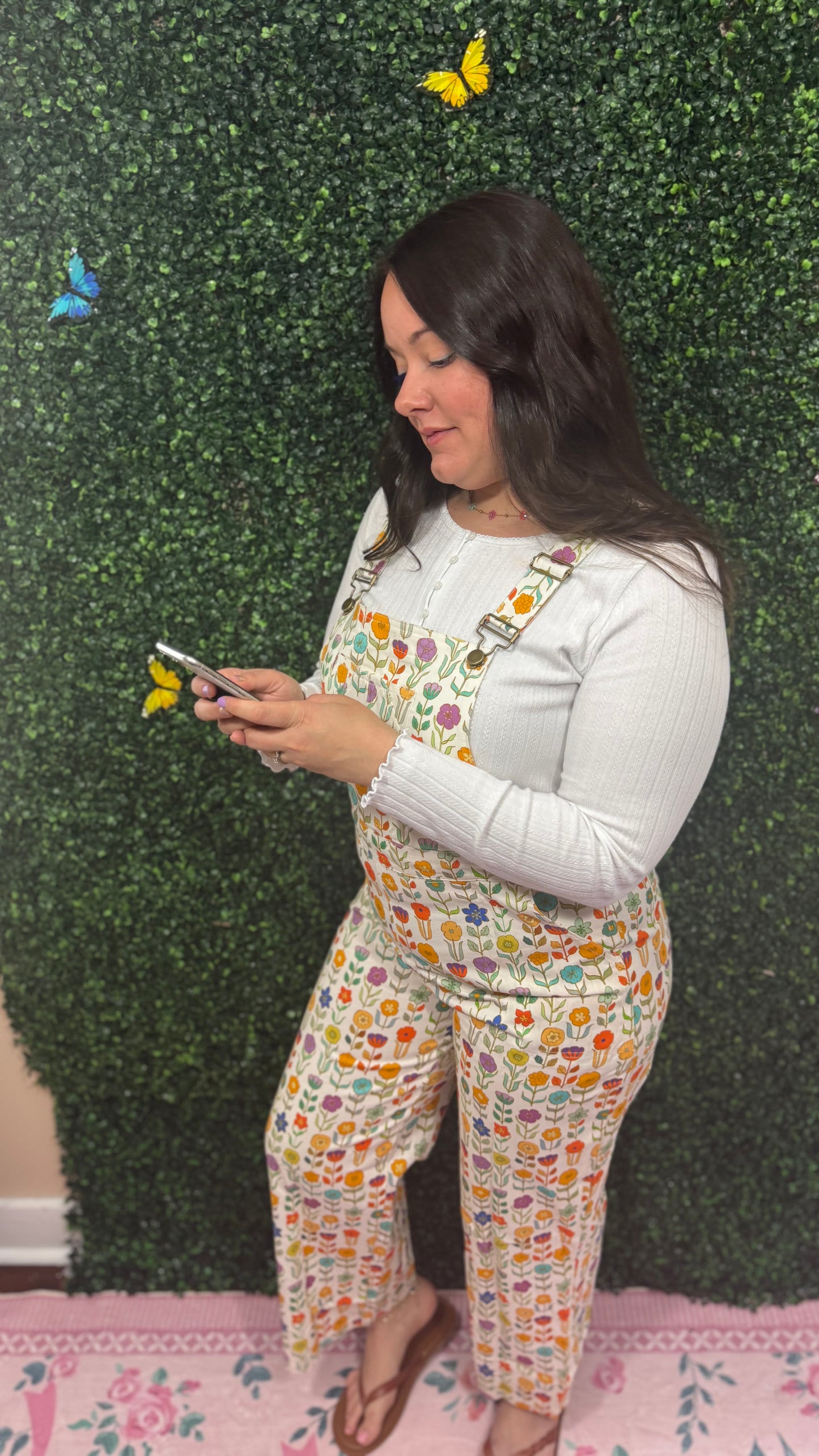 RETRO FLORAL PRINT OVERALLS