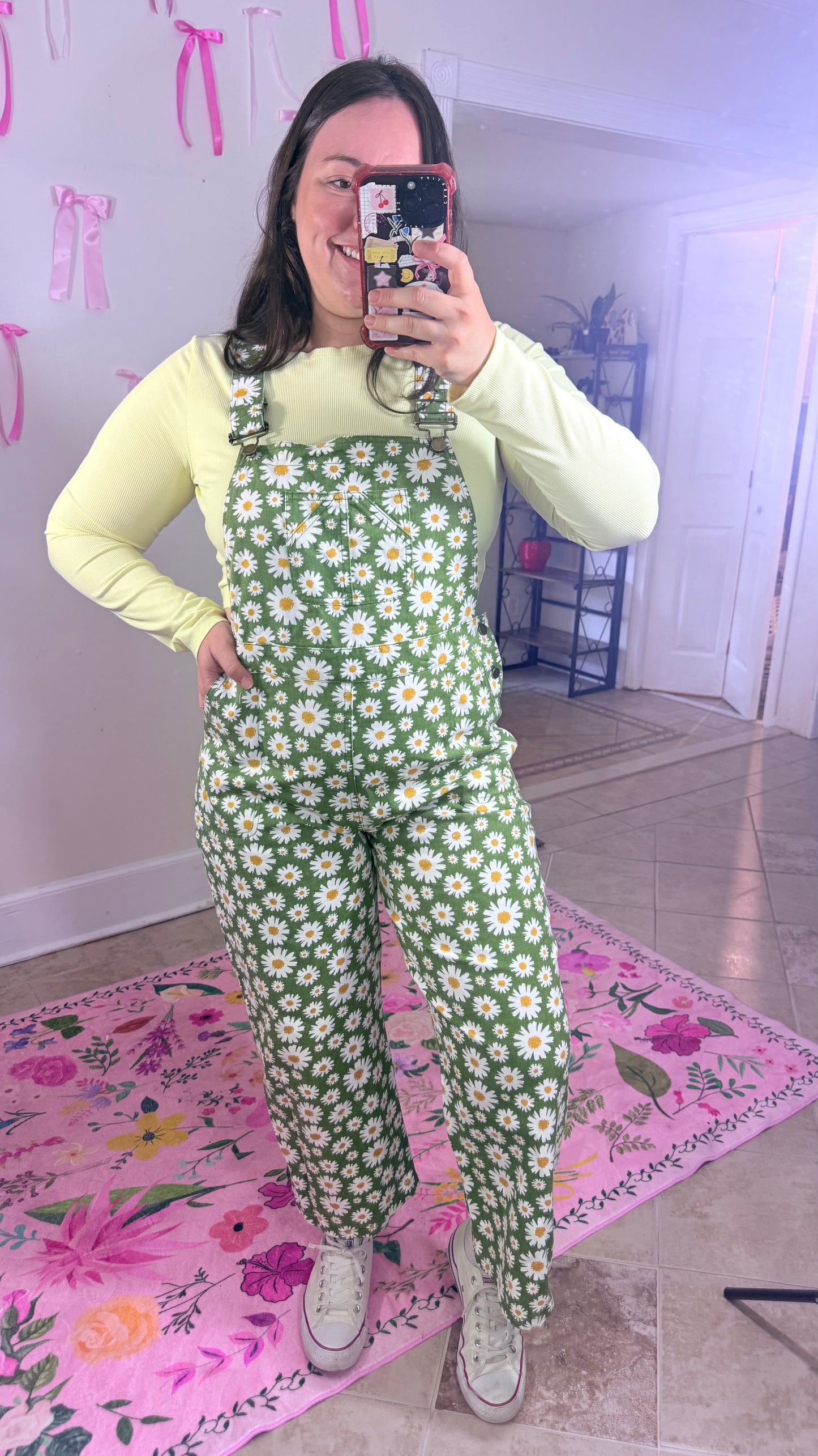 Green Daisy Overalls