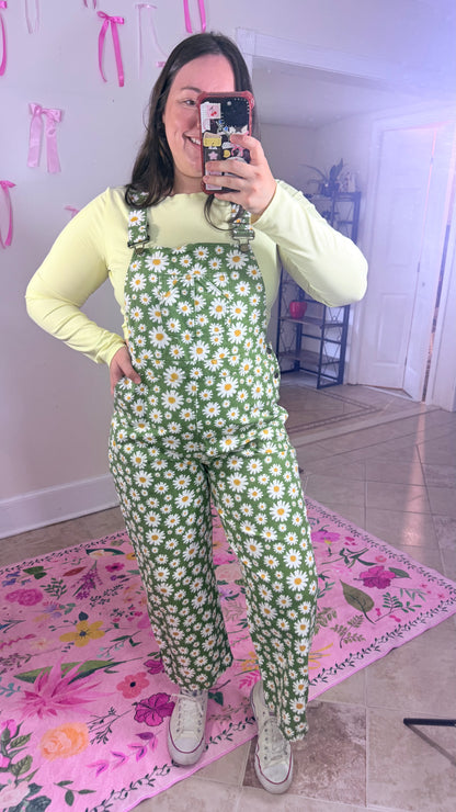 Green Daisy Overalls