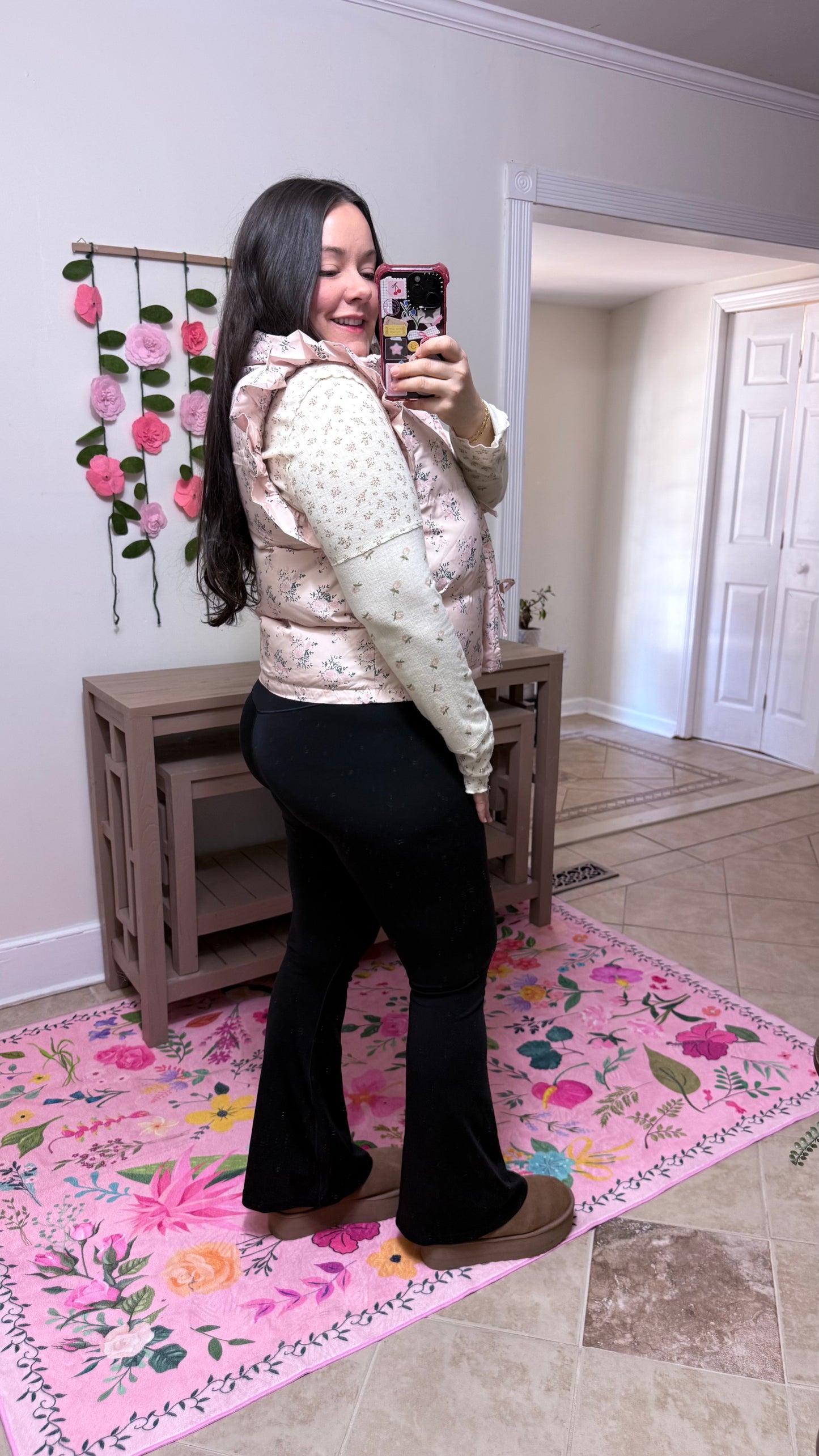 Frosted Blossom Puffer Vest