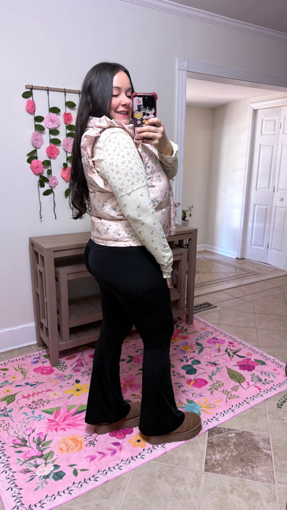 Frosted Blossom Puffer Vest