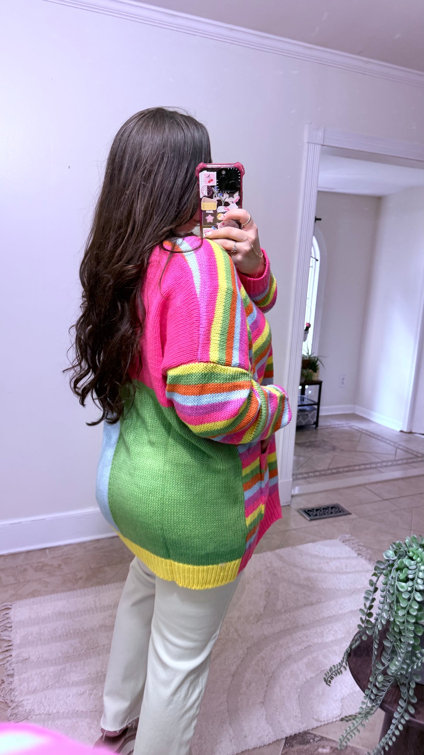 Color Pop Rainbow Stripe Cardigan