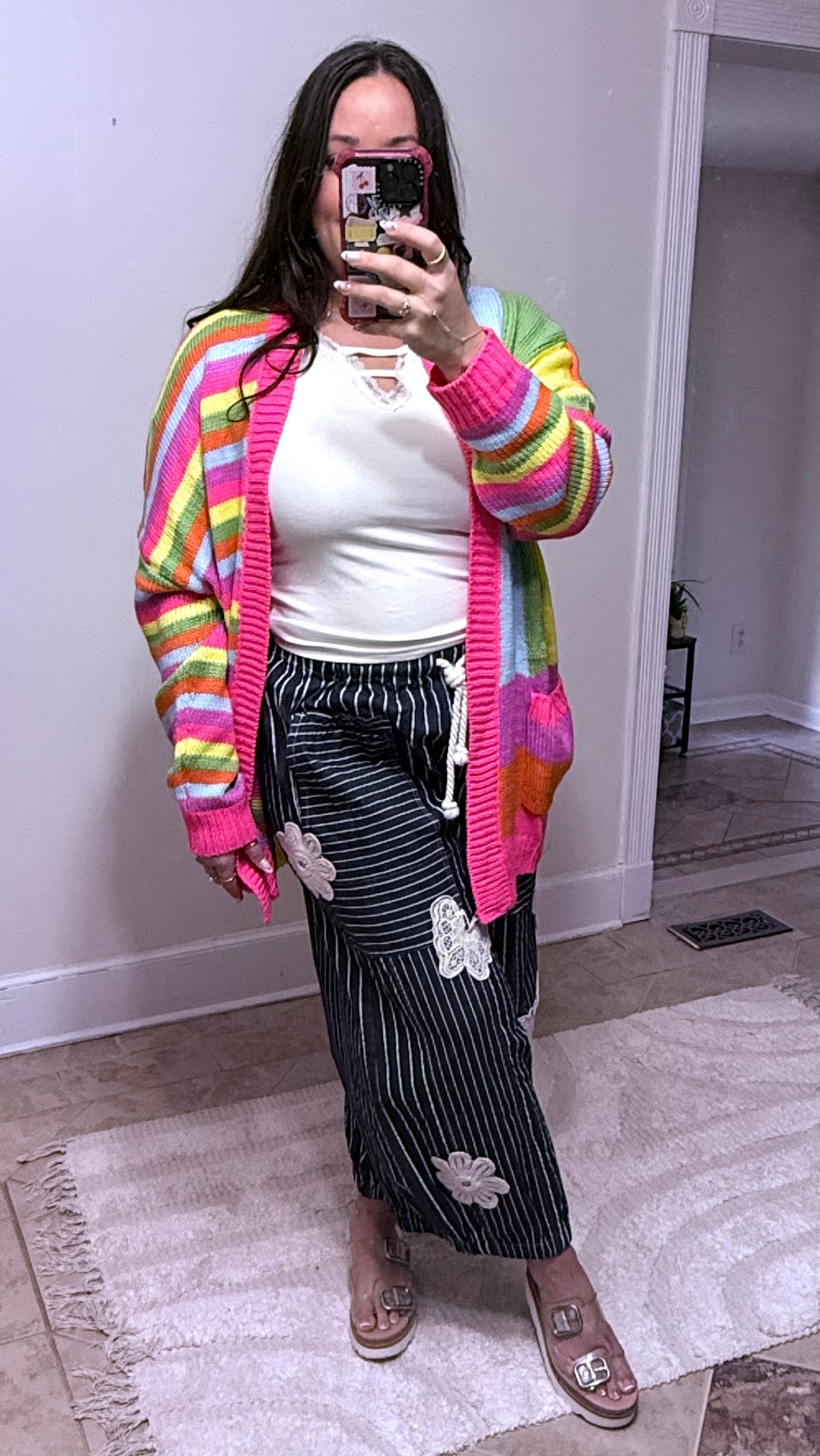 Color Pop Rainbow Stripe Cardigan