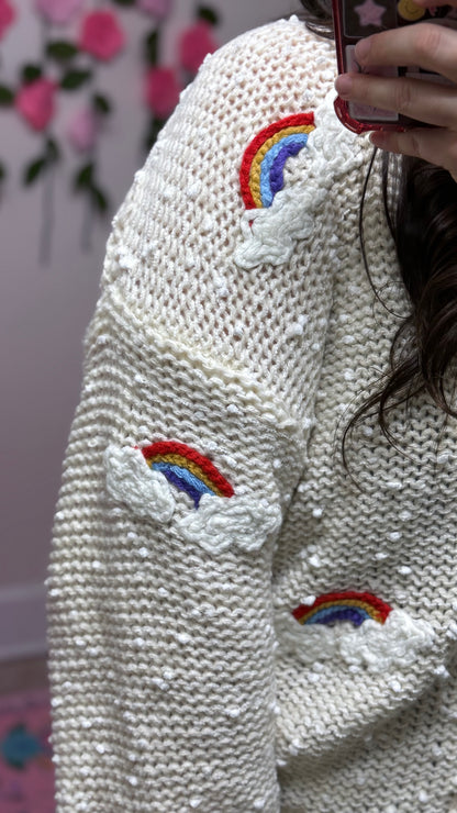 Chasing Rainbows Cardigan – Chunky Knit Rainbow Sweater