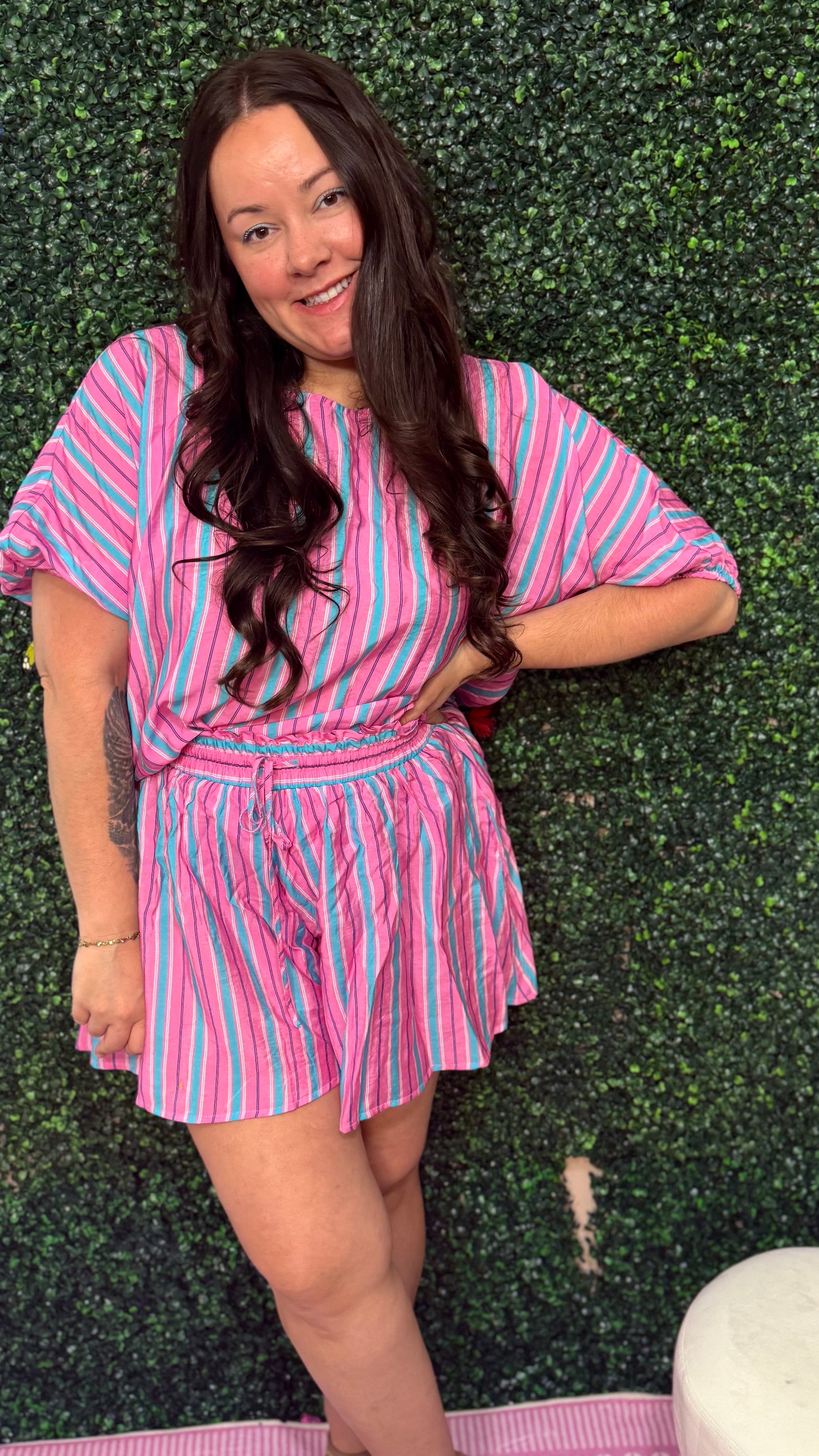 Candy Stripe Shorts Set (S-XL)