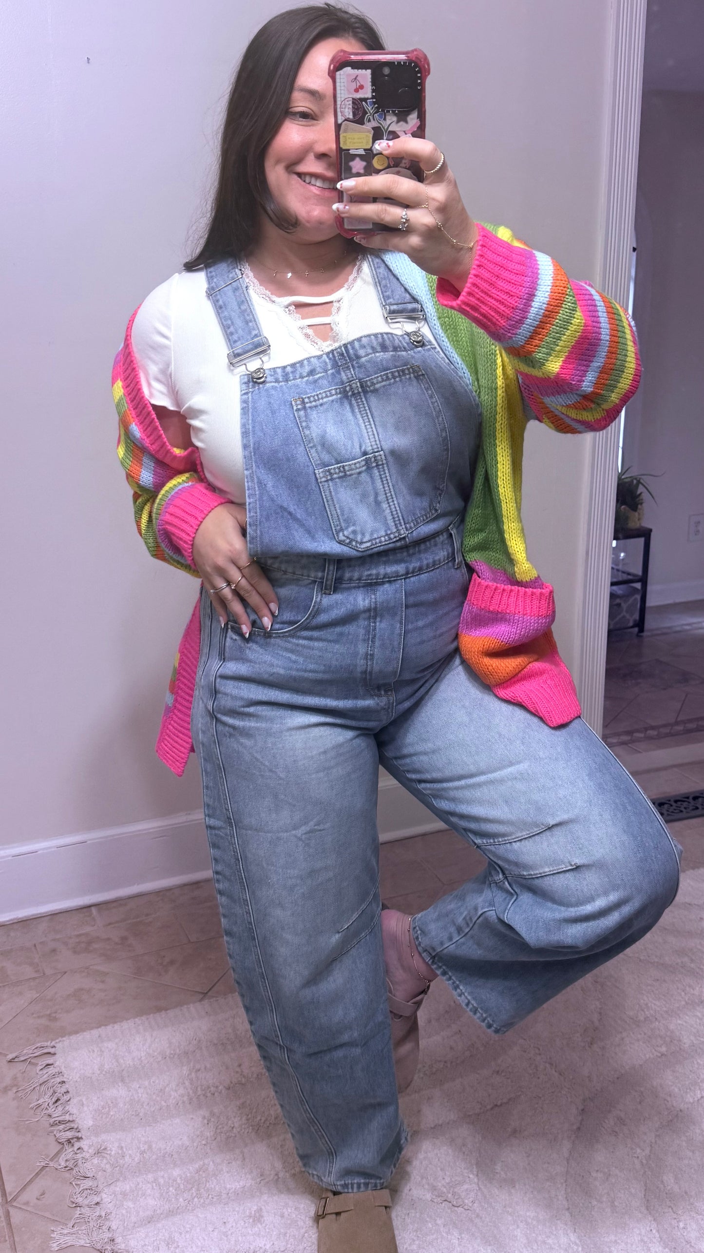 Barrel Fit Denim Overalls