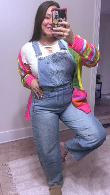 Barrel Fit Denim Overalls