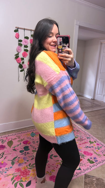 Fuzzy Striped Sweater