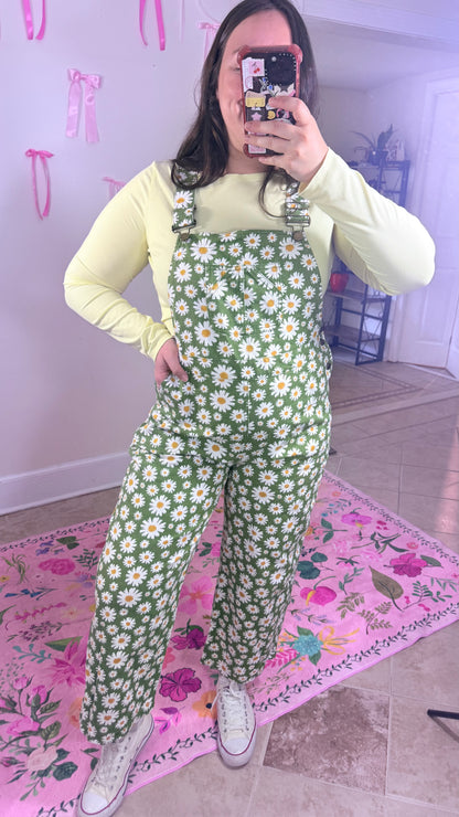 Green Daisy Overalls