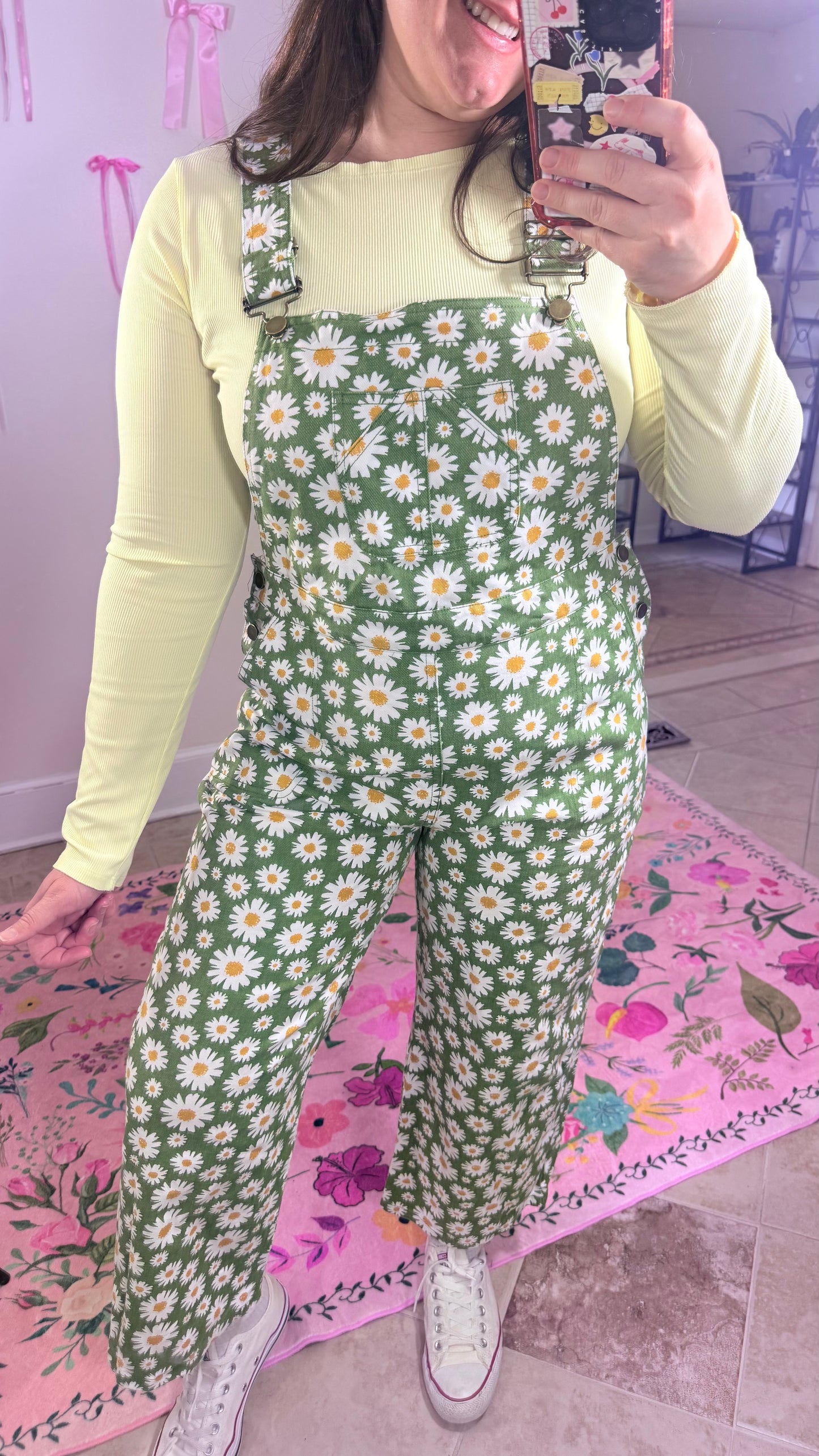 Green Daisy Overalls
