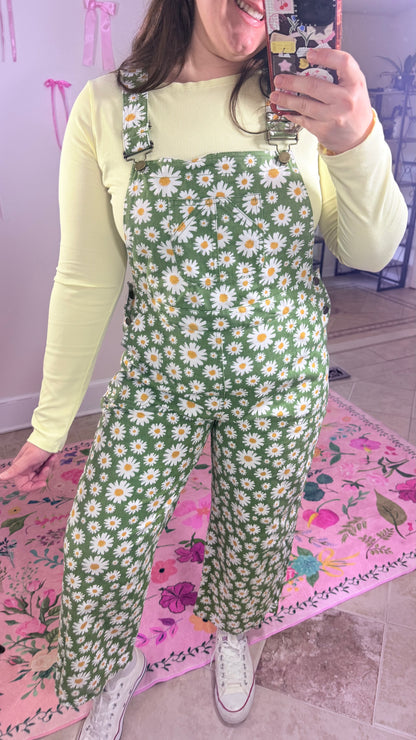 Green Daisy Overalls