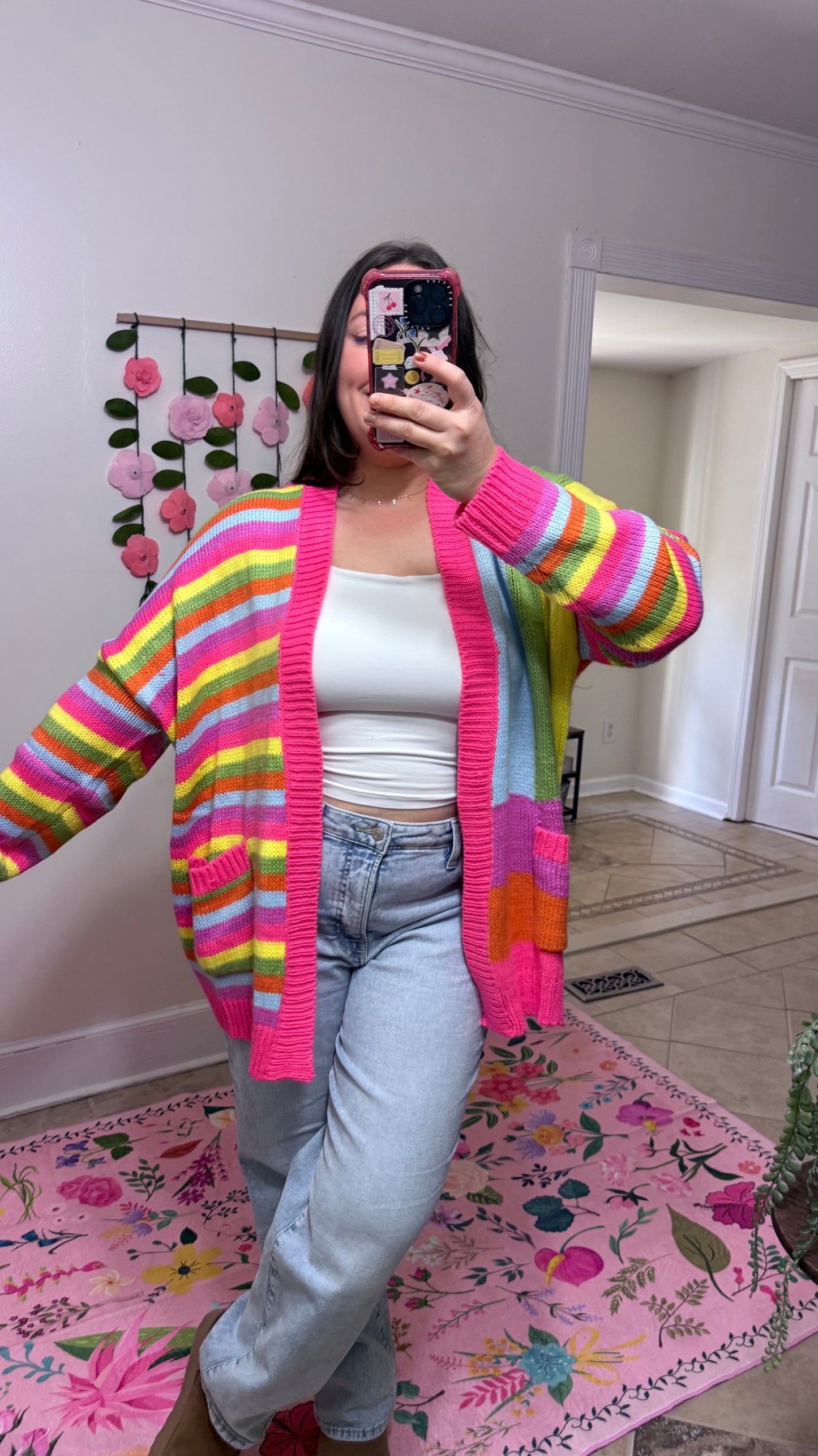 Color Pop Rainbow Stripe Cardigan