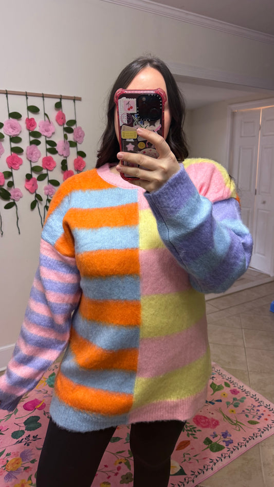 Fuzzy Striped Sweater