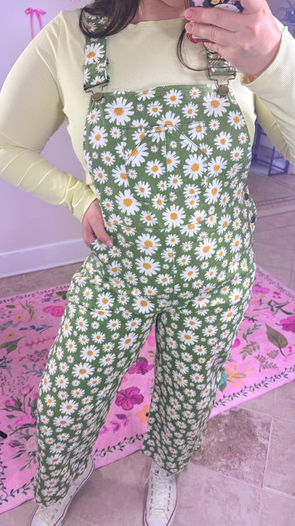 Green Daisy Overalls