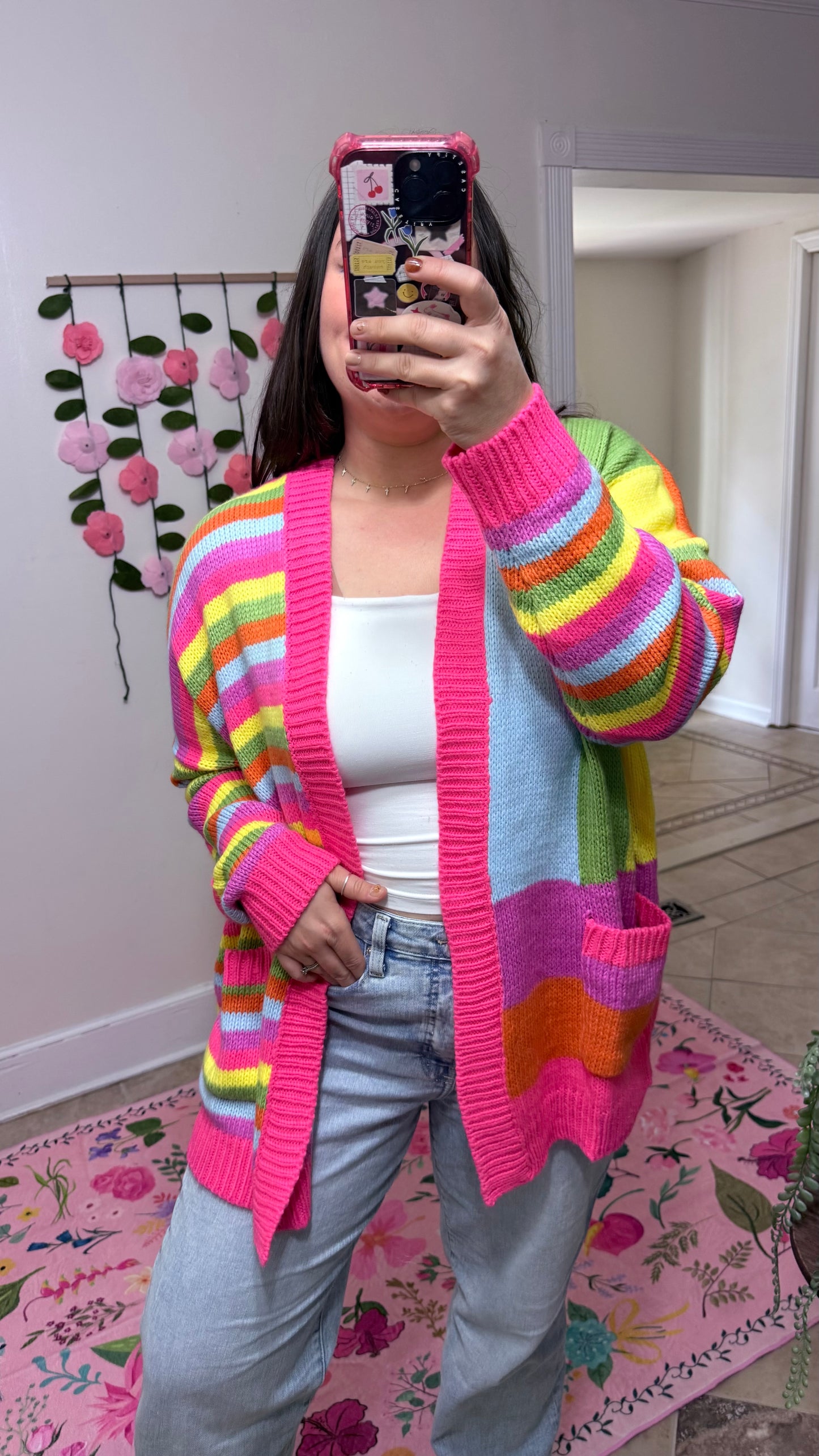 Color Pop Rainbow Stripe Cardigan