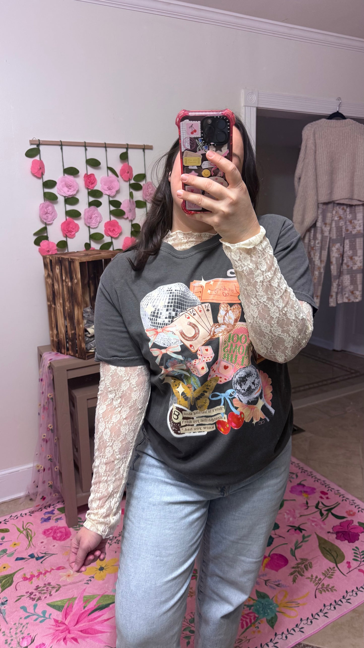 Sweetheart Lace Mock Neck Top