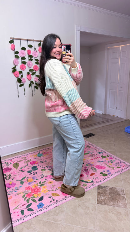 Pastel Colorblock Knit Sweater