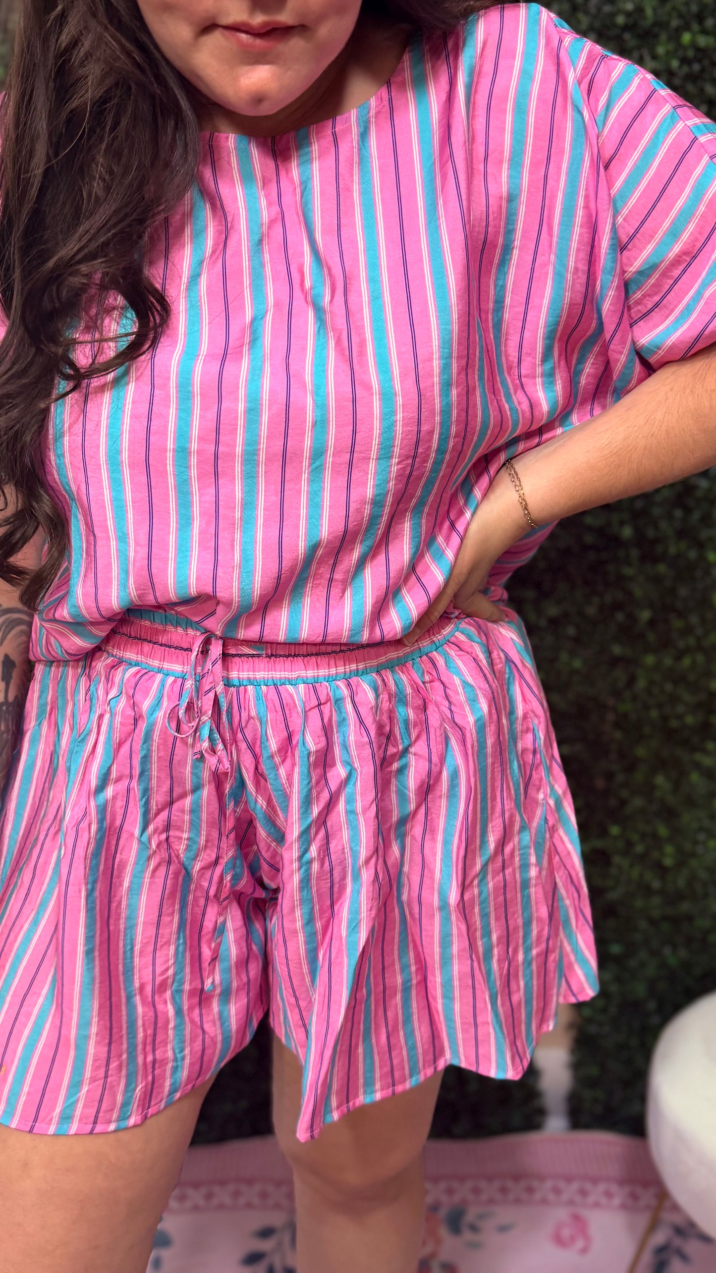 Candy Stripe Shorts Set (S-XL)