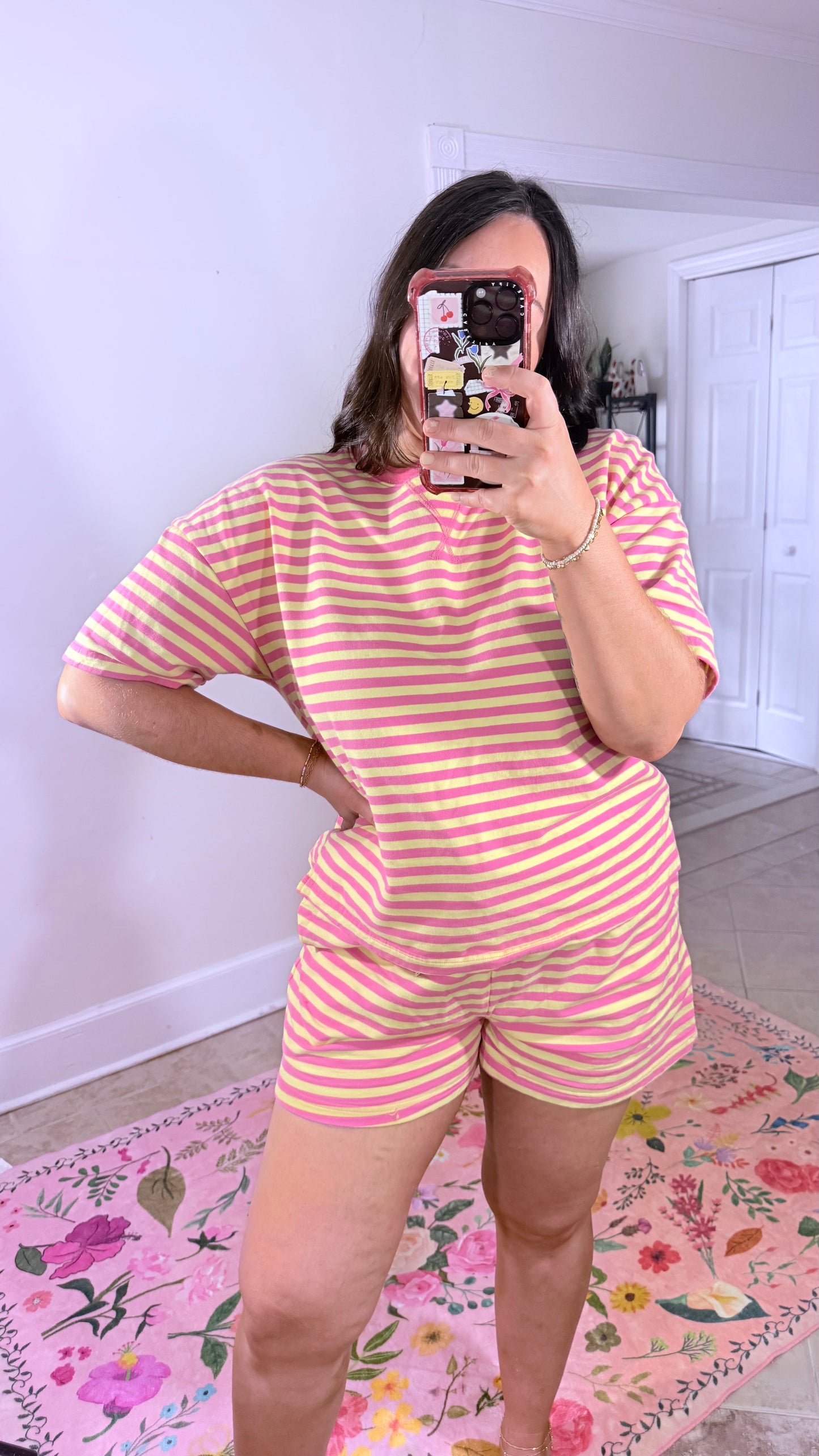 Pink Stripe Lounge Set