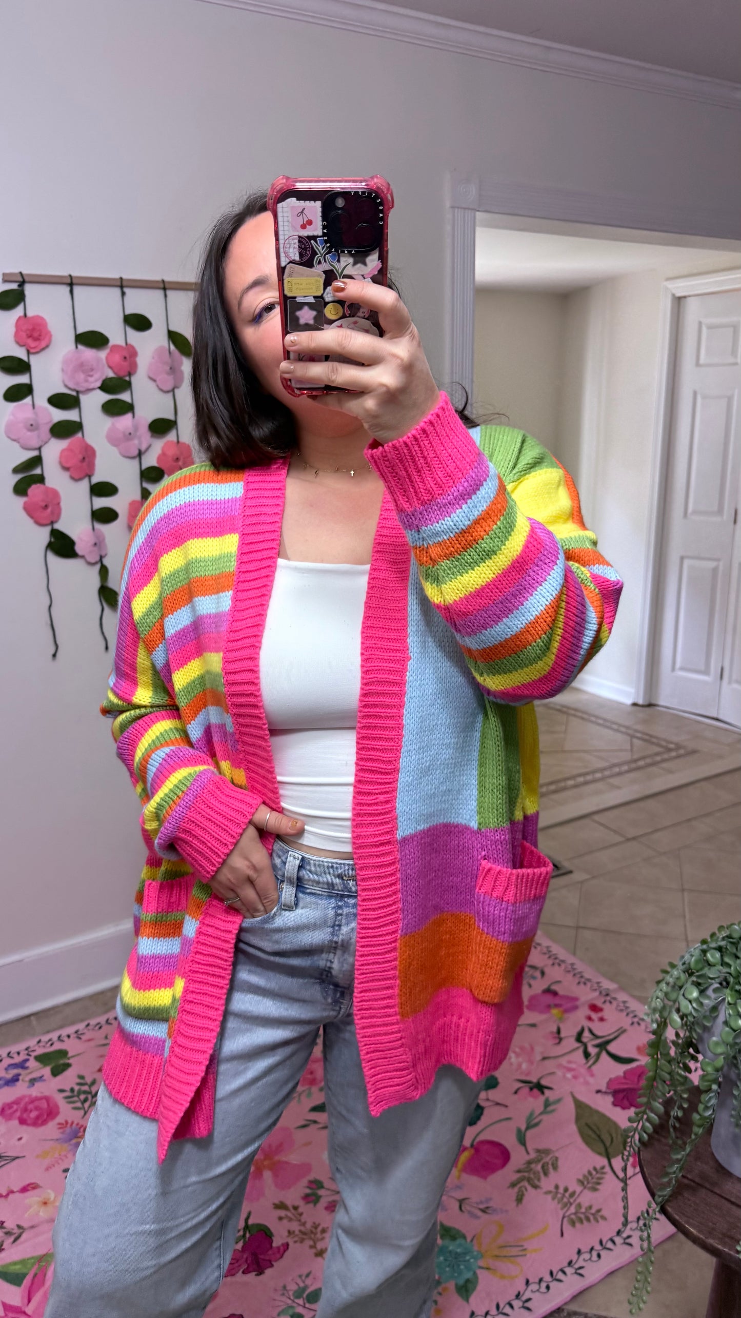 Color Pop Rainbow Stripe Cardigan
