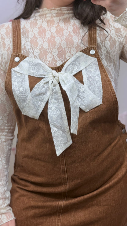 Sweet Bow Overall Dress
