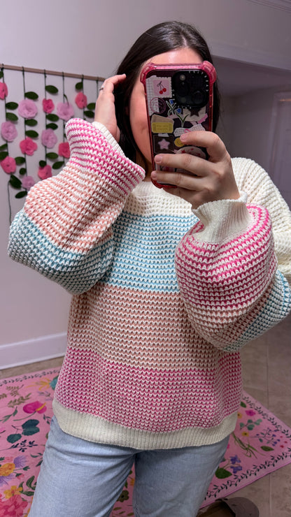 Pastel Colorblock Knit Sweater