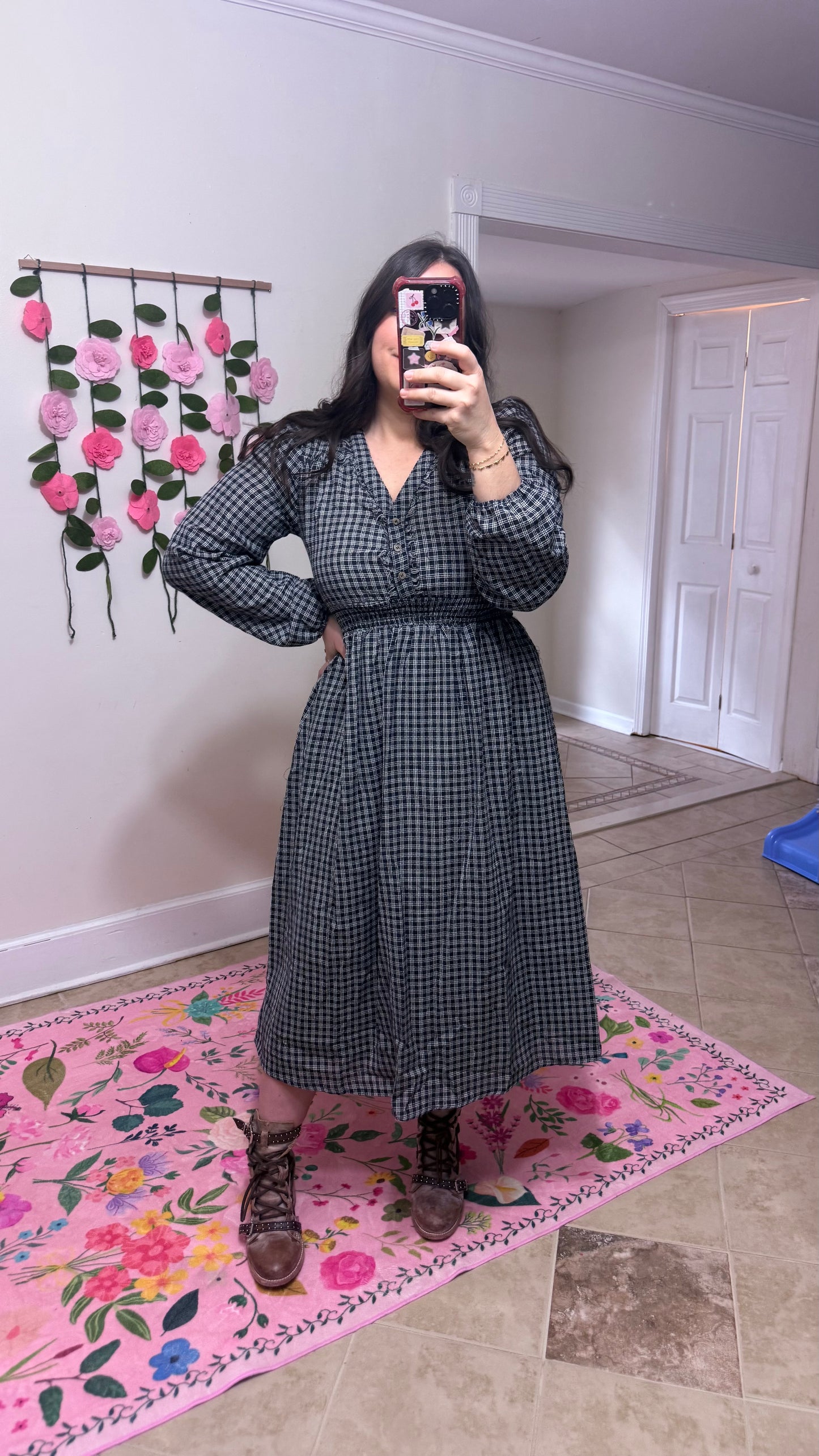 Plaid Midi Dress