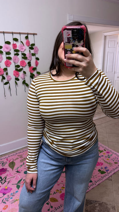 Maple Latte Stripe Top