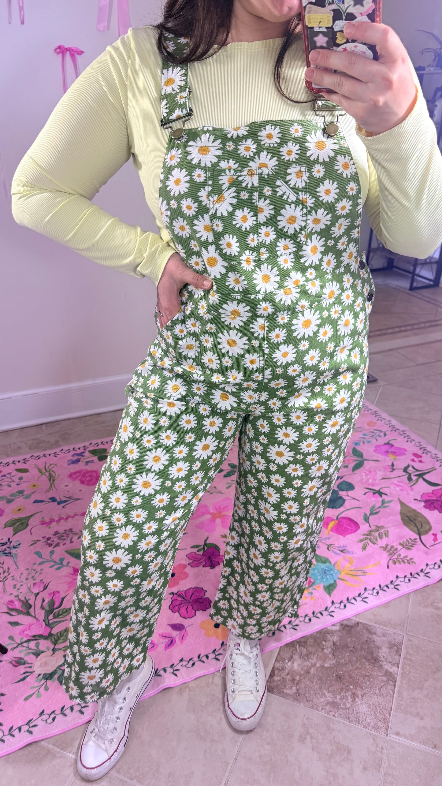 Green Daisy Overalls