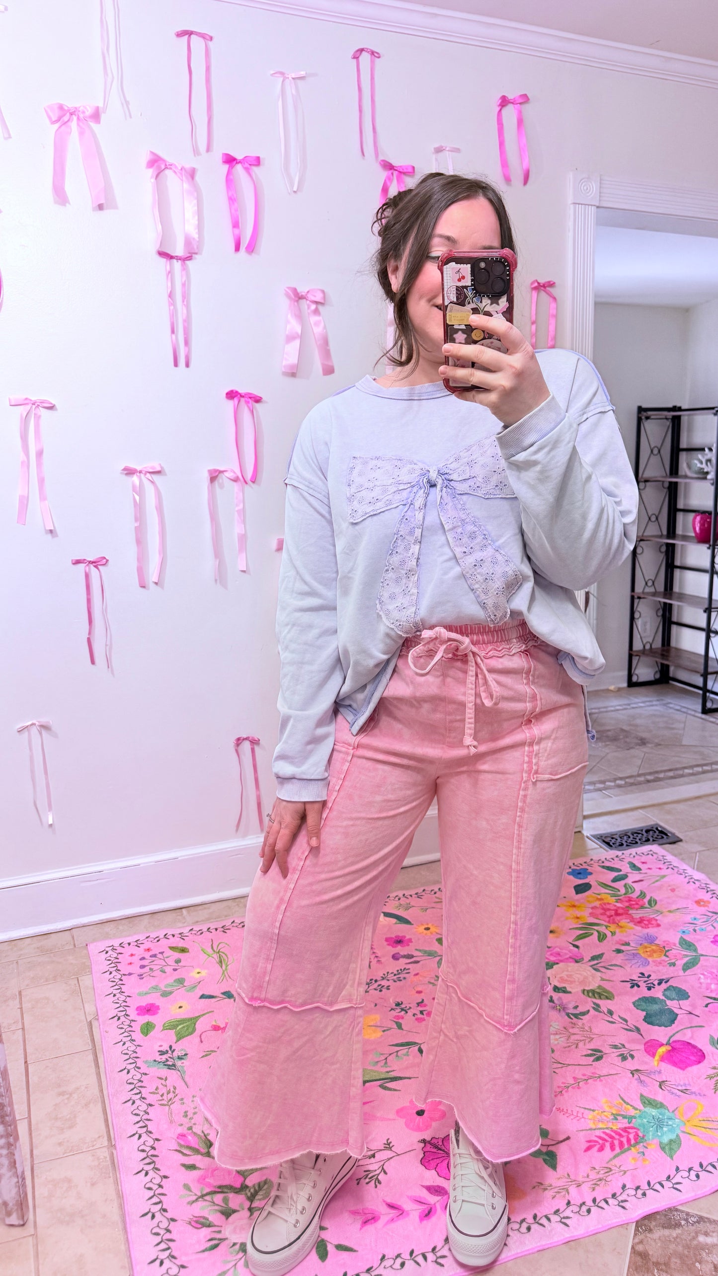 SAGE + FIG Mineral Washed Terry Wide Leg Pants