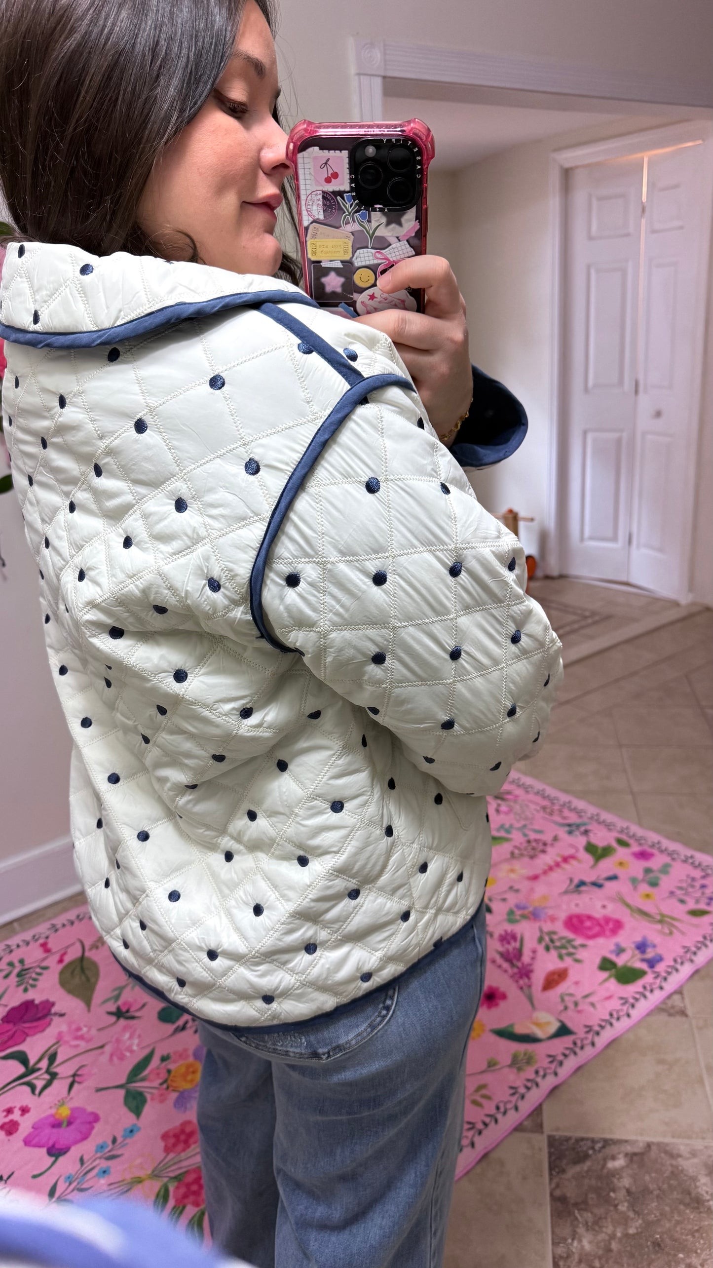 Sweet Dot Quilted Bow Jacket