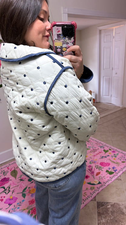 Sweet Dot Quilted Bow Jacket