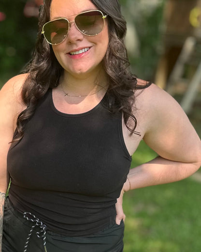 All Day Ribbed Brami – Black