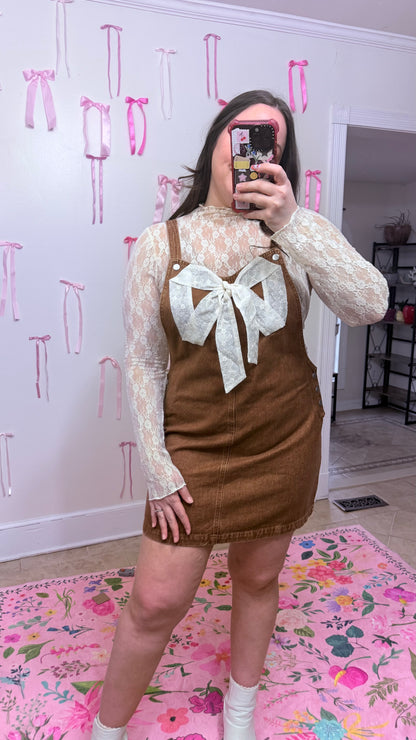 Sweet Bow Overall Dress