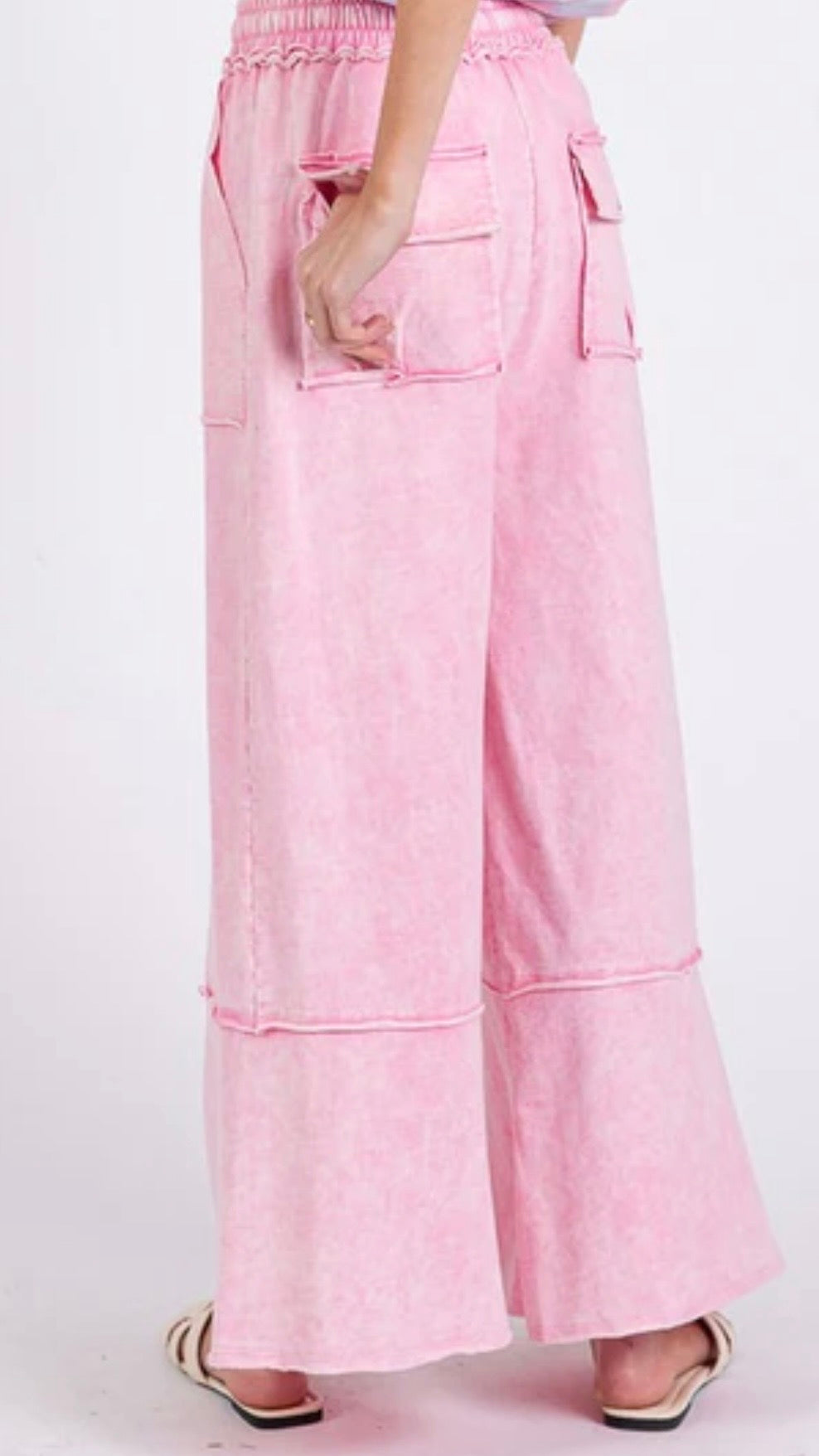 SAGE + FIG Mineral Washed Terry Wide Leg Pants