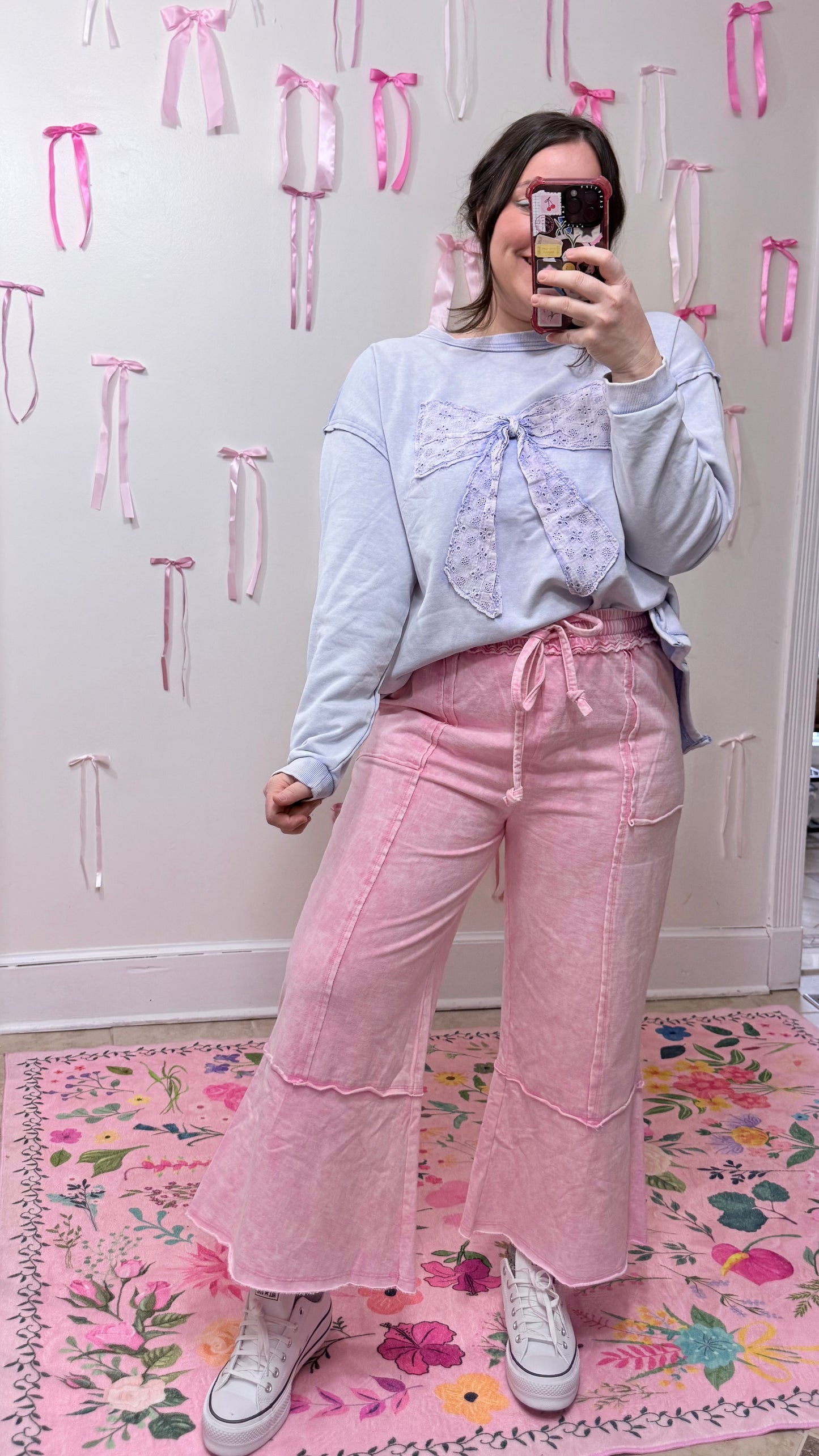 SAGE + FIG Mineral Washed Terry Wide Leg Pants