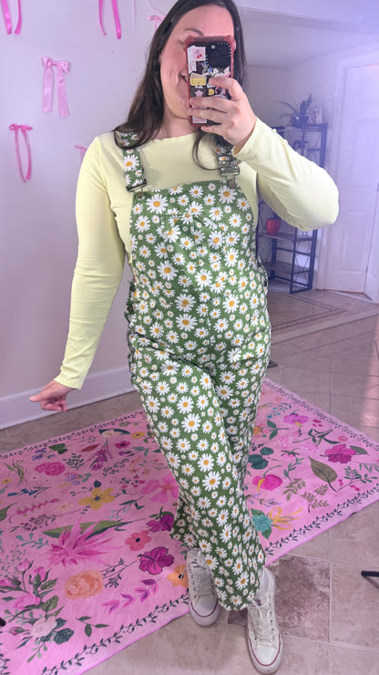 Green Daisy Overalls