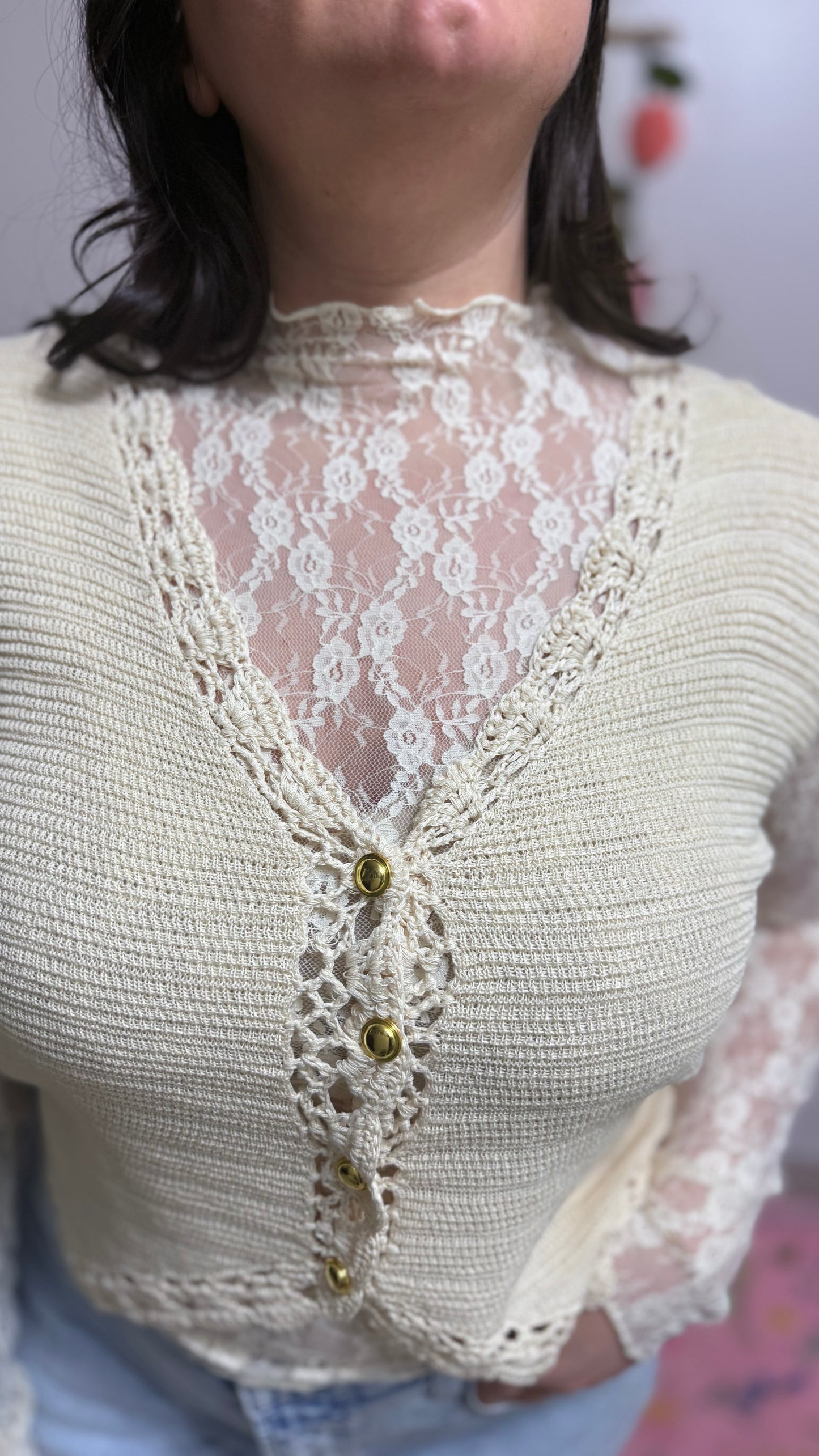 Sweetheart Lace Mock Neck Top